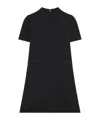 Courrèges Short-sleeve Twill A-line Mini Dress In Black