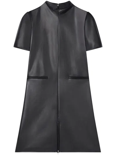 COURRÈGES A-LINE FAUX-LEATHER MINI DRESS