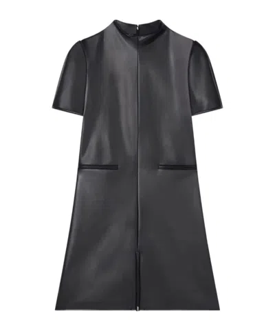 Courrèges A-line Faux-leather Mini Dress In Black