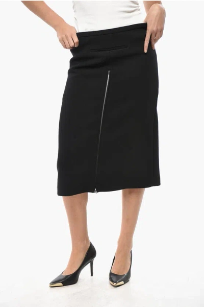 Courrèges A-line Midi Skirt With Adjustable Split In Black