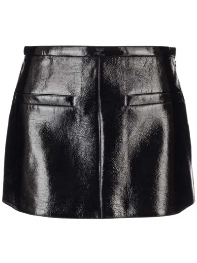 Courrèges A Line Mini Skirt In Black