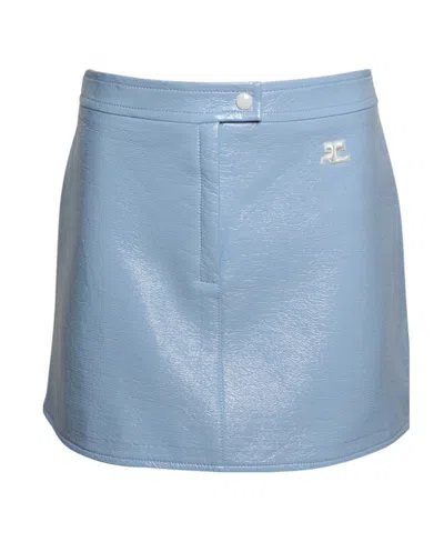 Courrèges A-line Mini Skirt In Blue