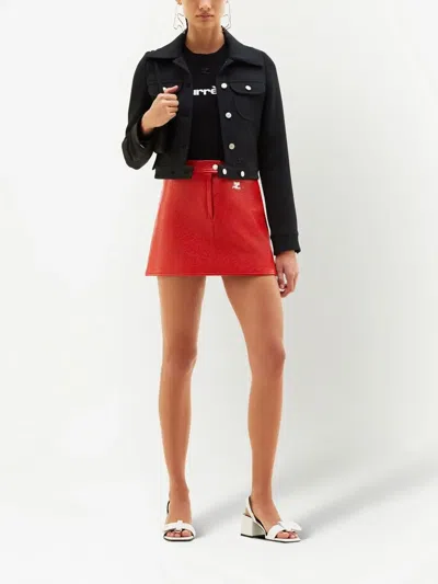 Courrèges A-line Mini Skirt In Orange
