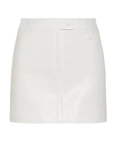 Courrèges A-line Mini Skirt In White
