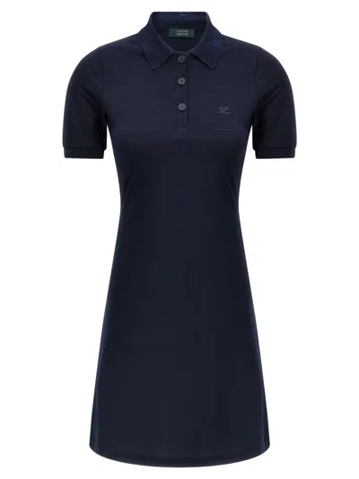 COURRÈGES A-LINE PIQUÉ COTTON POLO DRESS