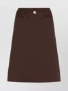 Courrèges A-line Shape Skirt Zip Pockets In Brown