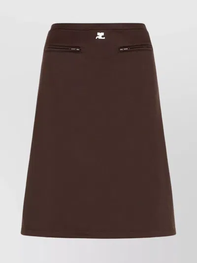 COURRÈGES A-LINE SHAPE SKIRT ZIP POCKETS