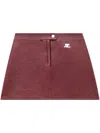 Courrèges A-line Skirt In Dark Red Stretch-cotton Faux Leather In Burgundy