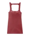 Courrèges Square Neck Shift Mini Dress In Red