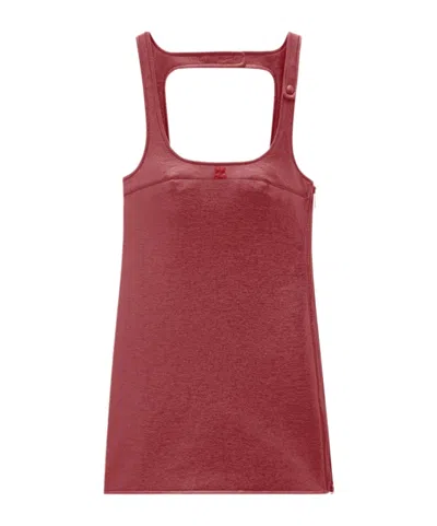 COURRÈGES SQUARE NECK SHIFT MINI DRESS