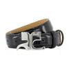 Courrèges Ac Belt - Leather - Black In Gray