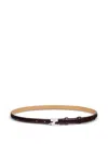 Courrèges Viper Effect Leather Belt In Brown