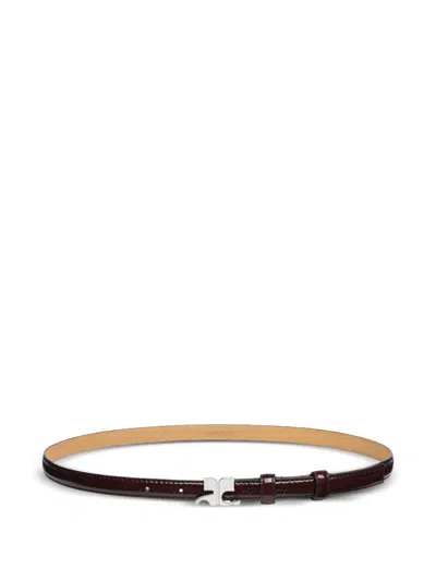 Courrèges Ac-buckle Leather Belt In Brown