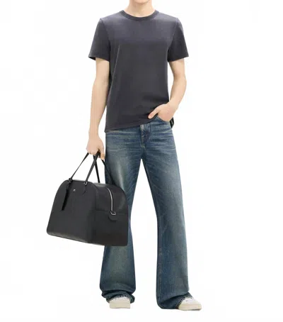 Courrèges Ac Crewneck T-shirt In Stonewashed Grey In Gray