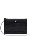 Courrèges Ac Crocodile-effect Leather Purse In Black