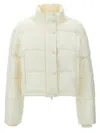 Courrèges Cropped High Collar Quilted Jacket In White