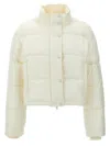 Courrèges Cropped Puffer Jacket With High Stand Collar And Snap Button Closure In Yellow