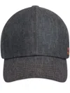 Courrèges Denim Cap With Curved Peak And Contrast Stitching In Dark Heather Grey