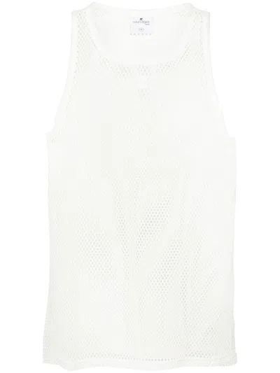 Courrèges Ac Fishnet Tank Top In White