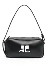 Courrèges Ac Leather Baguette Bag In Black