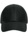 Courrèges Leather Baseball Cap In Black