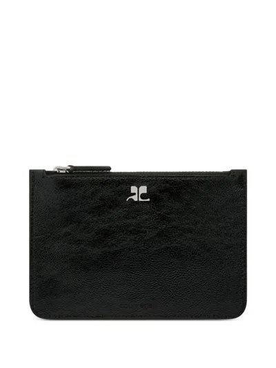 Courrèges Ac Leather Pouch In Black