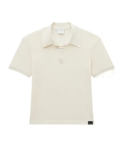 Courrèges Ac Logo-appliqué Mesh Polo Shirt In Nude