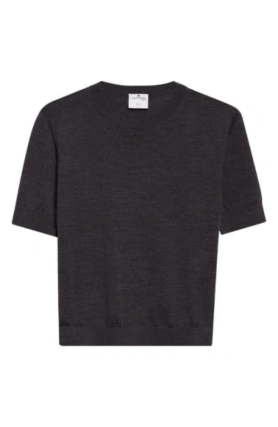 Courrèges Ac Logo Merino Wool Sweater In Gray