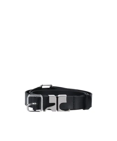 Courrèges Ac Logo Plaque Belt In Black
