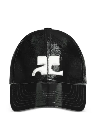 Courrèges Ac Logo Vinyl Cap In Black