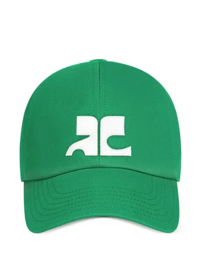 Courrèges Ac Logo-patch Cap In Green