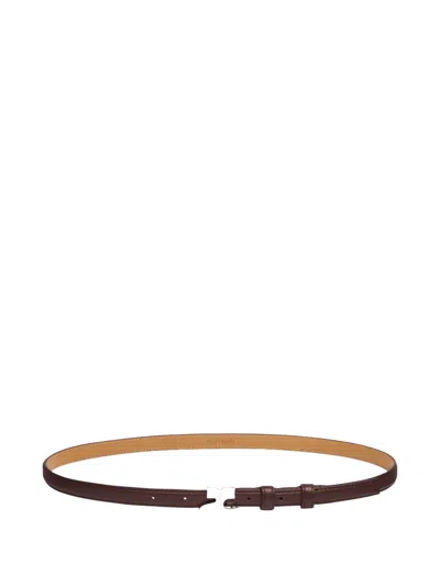 Courrèges Ac Logo-plaque Belt In Brown