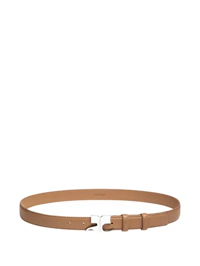 Courrèges Ac Logo-plaque Belt In Neutral