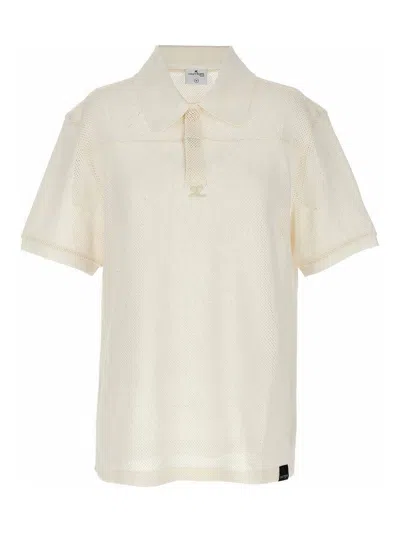 Courrèges Ac Mesh Polo Shirt In White