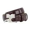 Courrèges Ac Naplack Belt - Leather - Burgundy In Brown