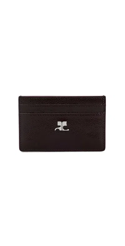 Courrèges Ac Naplack Card Holder Burgundy