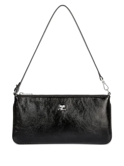 Courrèges Courregès Ac Naplack Zipped Pouch In Black