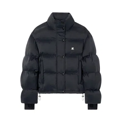 Pre-owned Courrèges Ac Nylon Puffer 'black' | Women's Size S