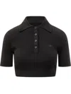Courrèges Courreges Ribbed Polo Shirt In Black