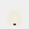 Courrèges Ribbed Lambswool Beanie For Men In Beige