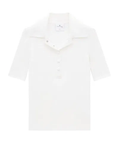 COURRÈGES AC RIBBED-KNIT POLO SHIRT