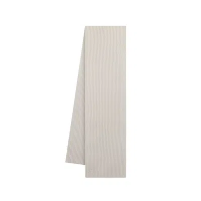 Courrèges Ac Ribbed Scarf - Wool - Neutral In Neutrals