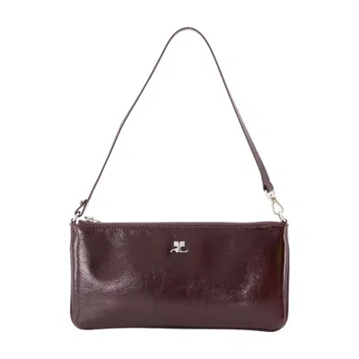 Courrèges Ac Shoulder Bag In Burgundy