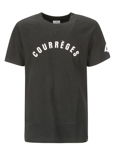 Courrèges Ac Straight Printed T-shirt In Black