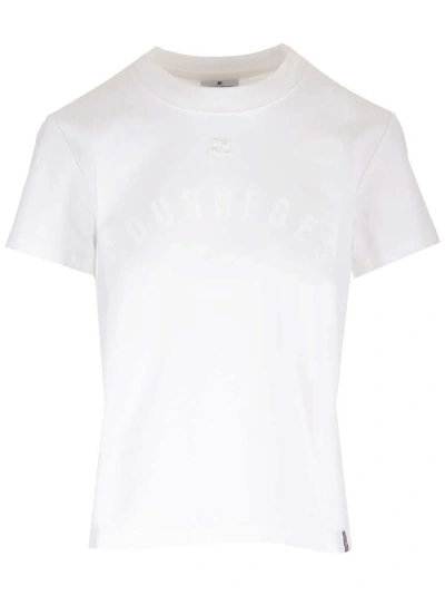 Courrèges Ac Straight Printed T-shirt In White