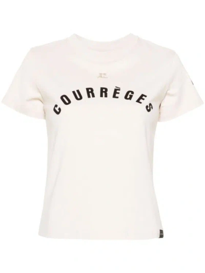 Courrèges Ac Straight Printed T-shirt In Neutro