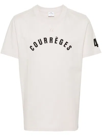 Courrèges Ac Straight Cotton T-shirt In 中性色