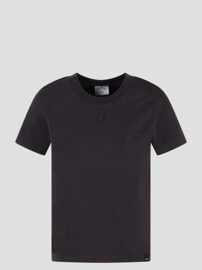 Courrèges Ac Straight T-shirt In Black