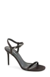 Courrèges Ac Stud Sequin Sandal In Black