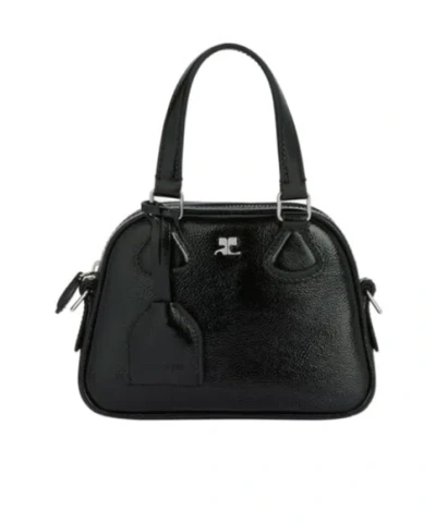 COURRÈGES COURRÈGES AC STUD LOGO PALQUE TOTE BAG